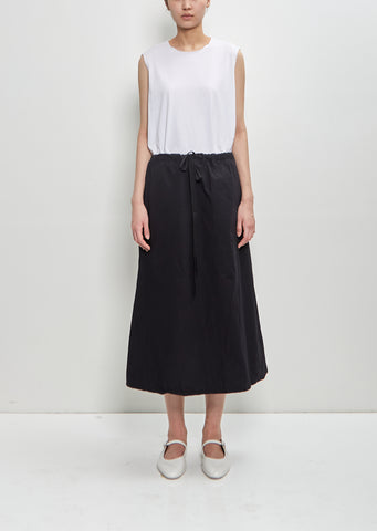 Paper Cotton Twisted Midi Skirt B-OE — Black