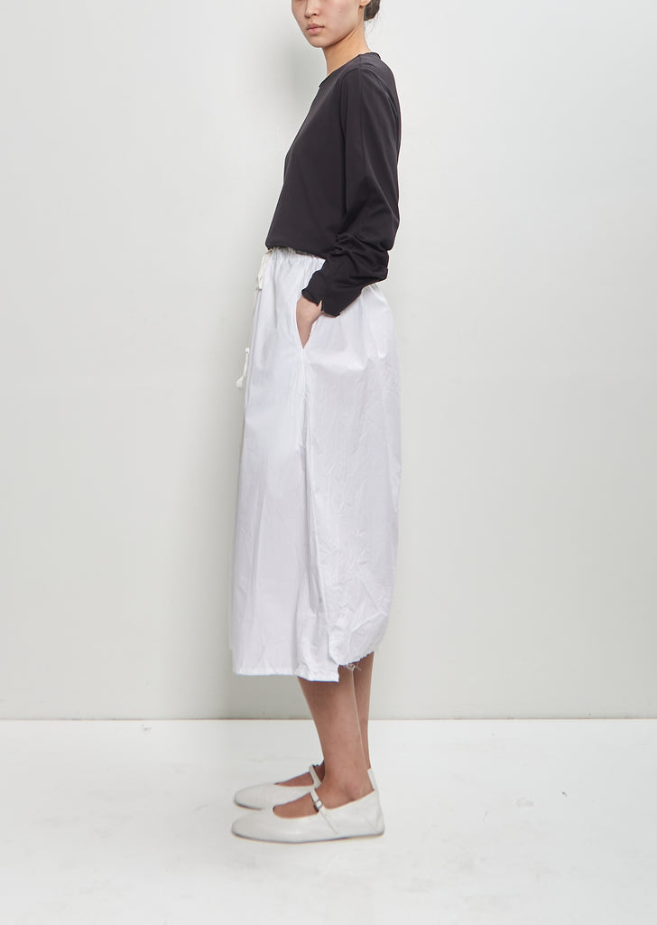 Paper Cotton Twisted Midi Skirt B-OE — White