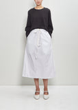 Paper Cotton Twisted Midi Skirt B-OE — White