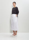 Paper Cotton Twisted Midi Skirt B-OE — White