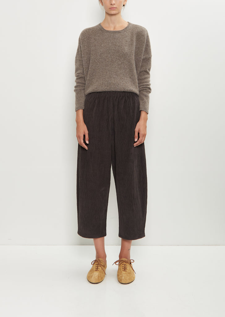Cotton Corduroy Curved Pull On Pant — Coffee