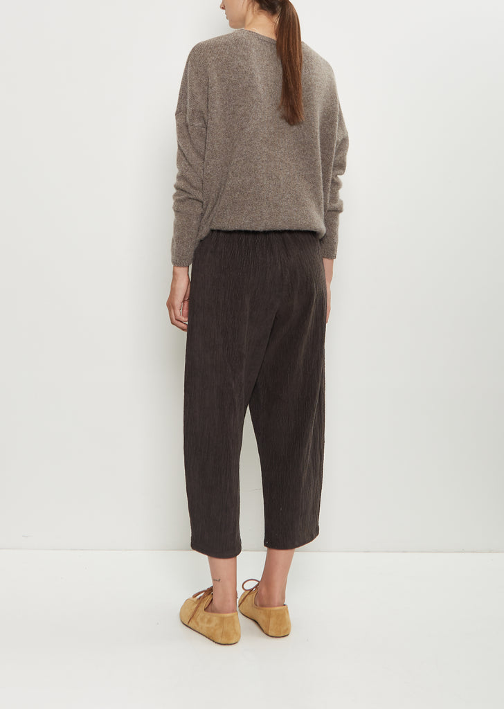 Cotton Corduroy Curved Pull On Pant — Coffee