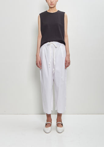 Paper Cotton Cropped Pants OE — White