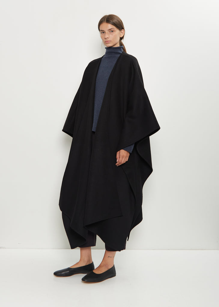 Aspen Wool Cashmere Poncho — Black