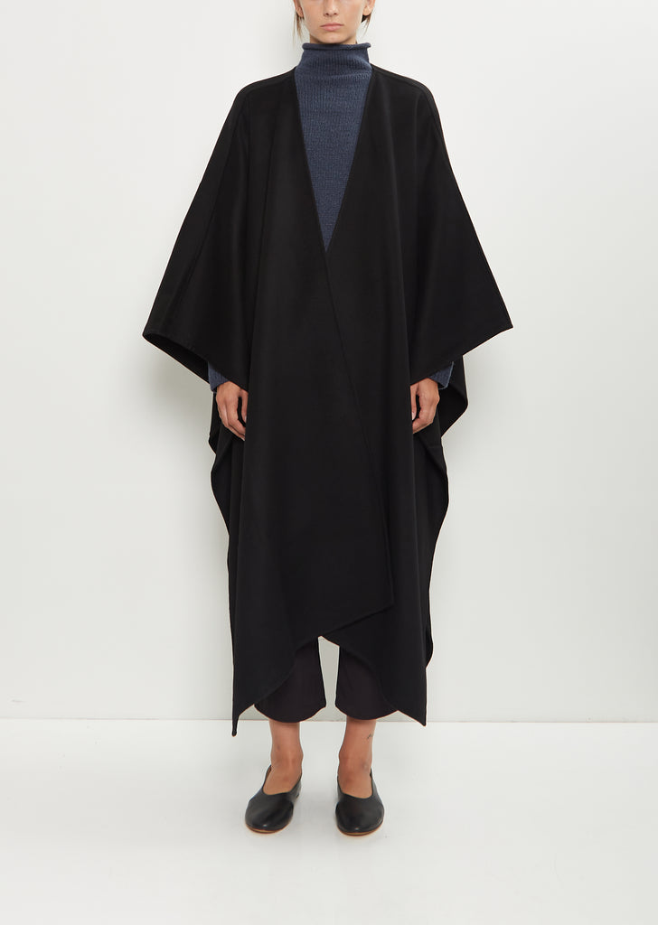 Aspen Wool Cashmere Poncho — Black