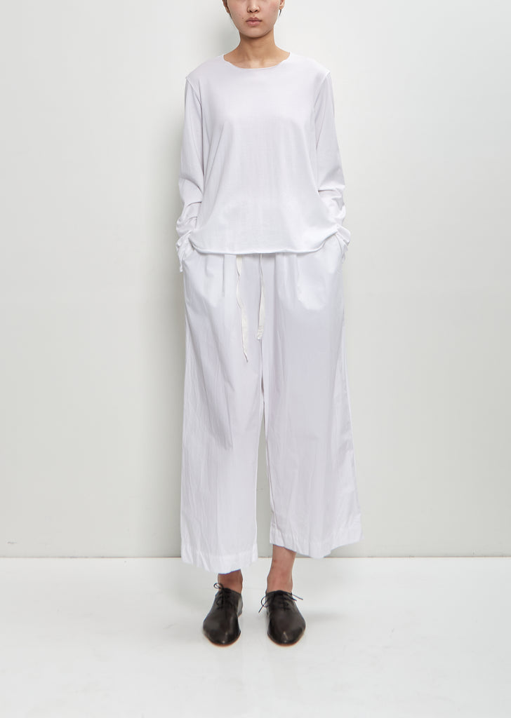 Paper Cotton Wide Leg Pants — White