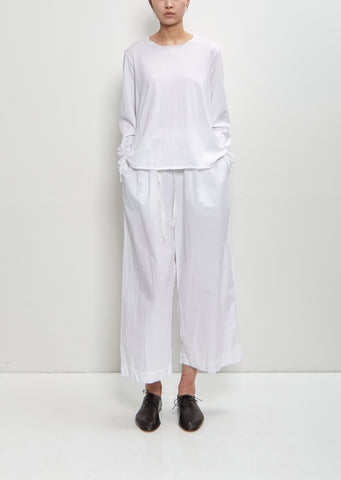 Paper Cotton Wide Leg Pants — White