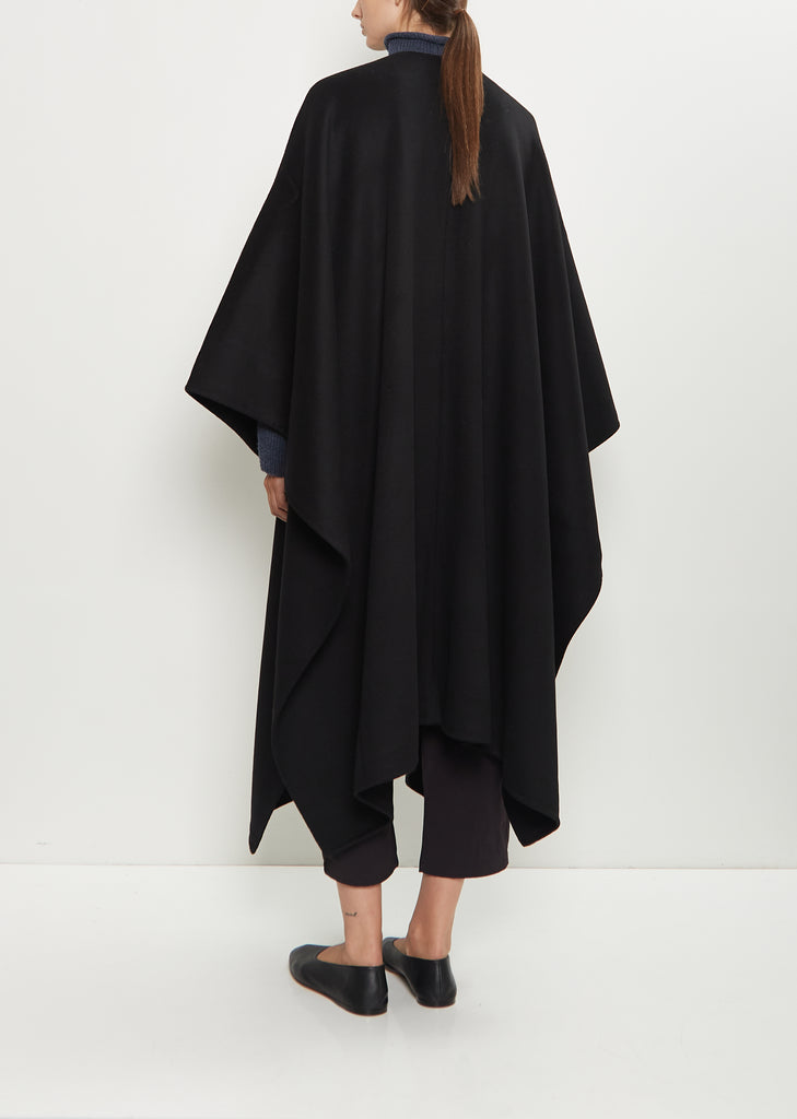 Aspen Wool Cashmere Poncho — Black