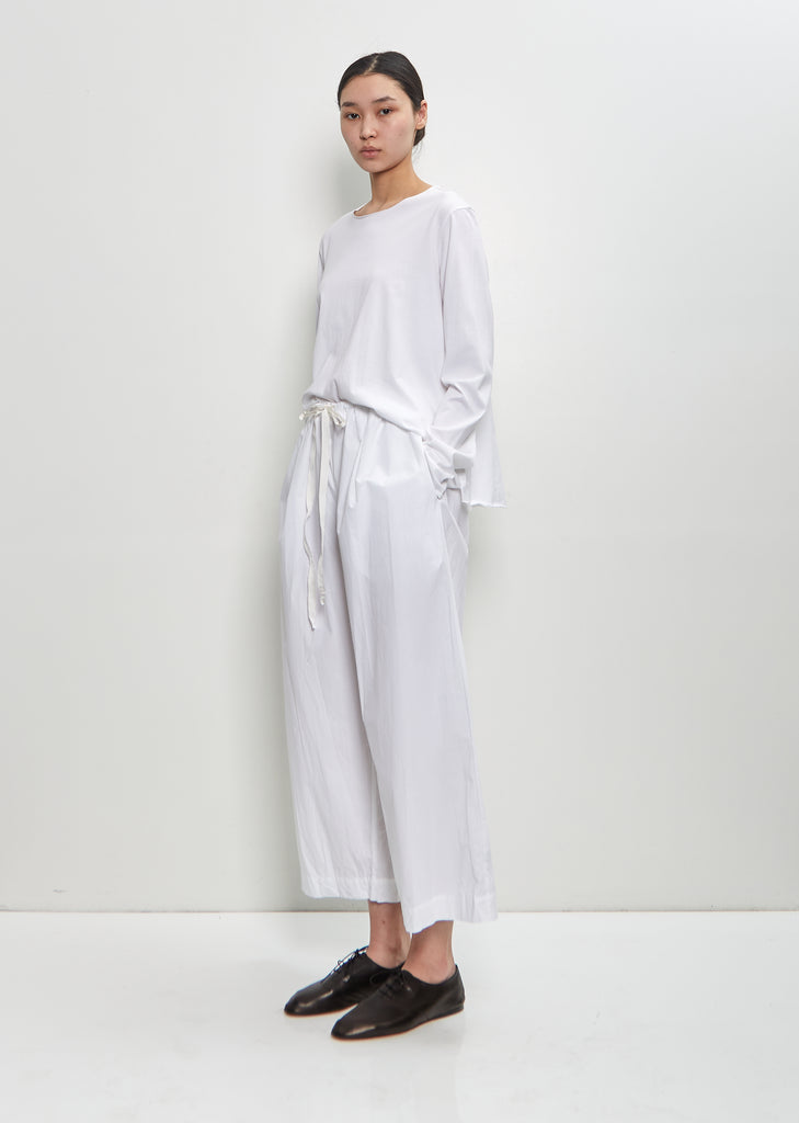 Paper Cotton Wide Leg Pants — White