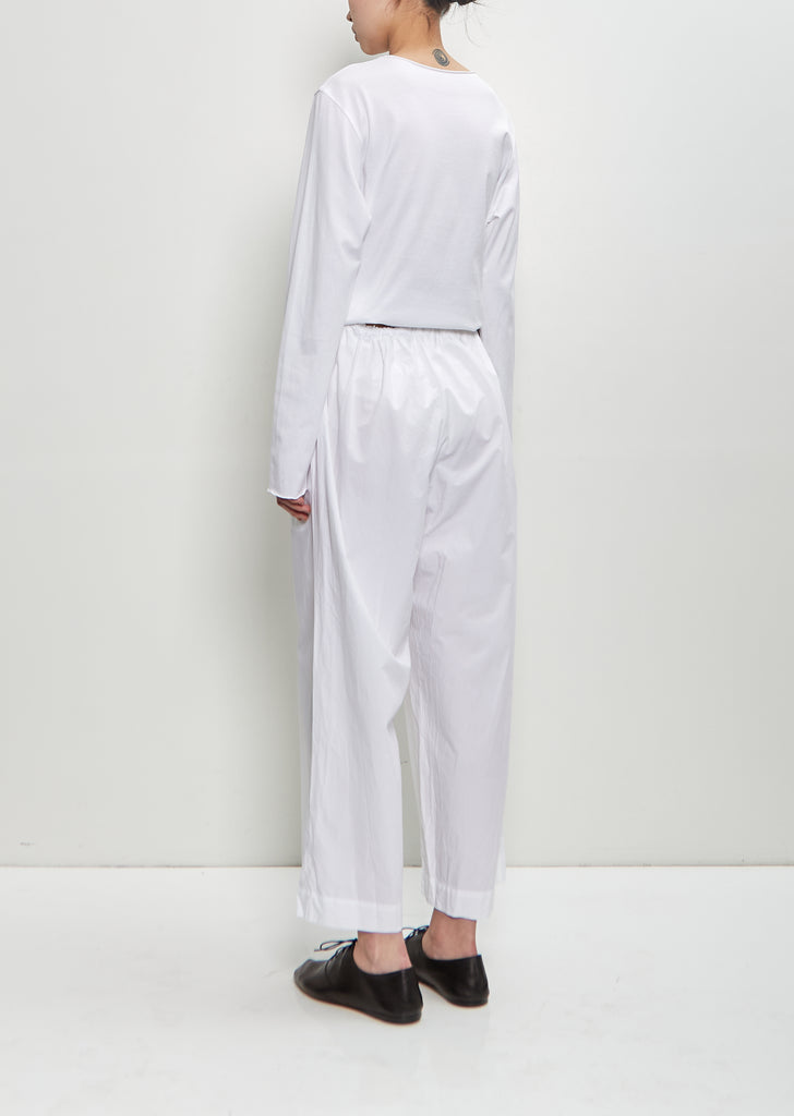 Paper Cotton Wide Leg Pants — White