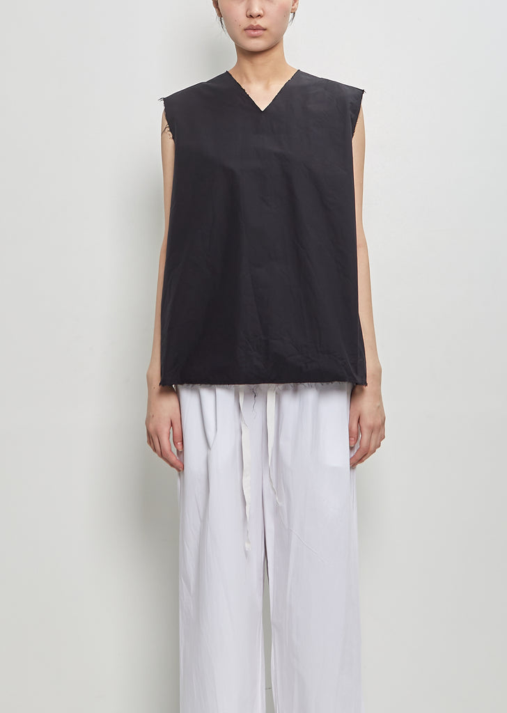 Paper Cotton Sleeveless Top OE  — Black