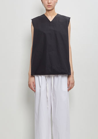 Paper Cotton Sleeveless Top OE  — Black