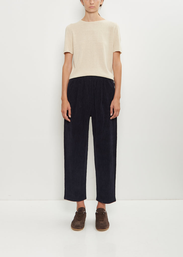 Cotton Corduroy Pleated Tapered Pant
