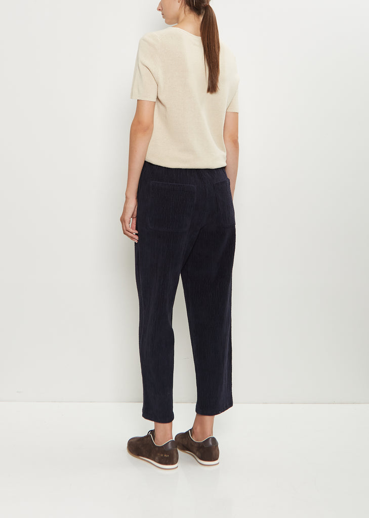 Cotton Corduroy Pleated Tapered Pant