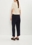 Cotton Corduroy Pleated Tapered Pant