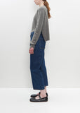 Cotton Denim Cropped Trousers