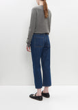 Cotton Denim Cropped Trousers