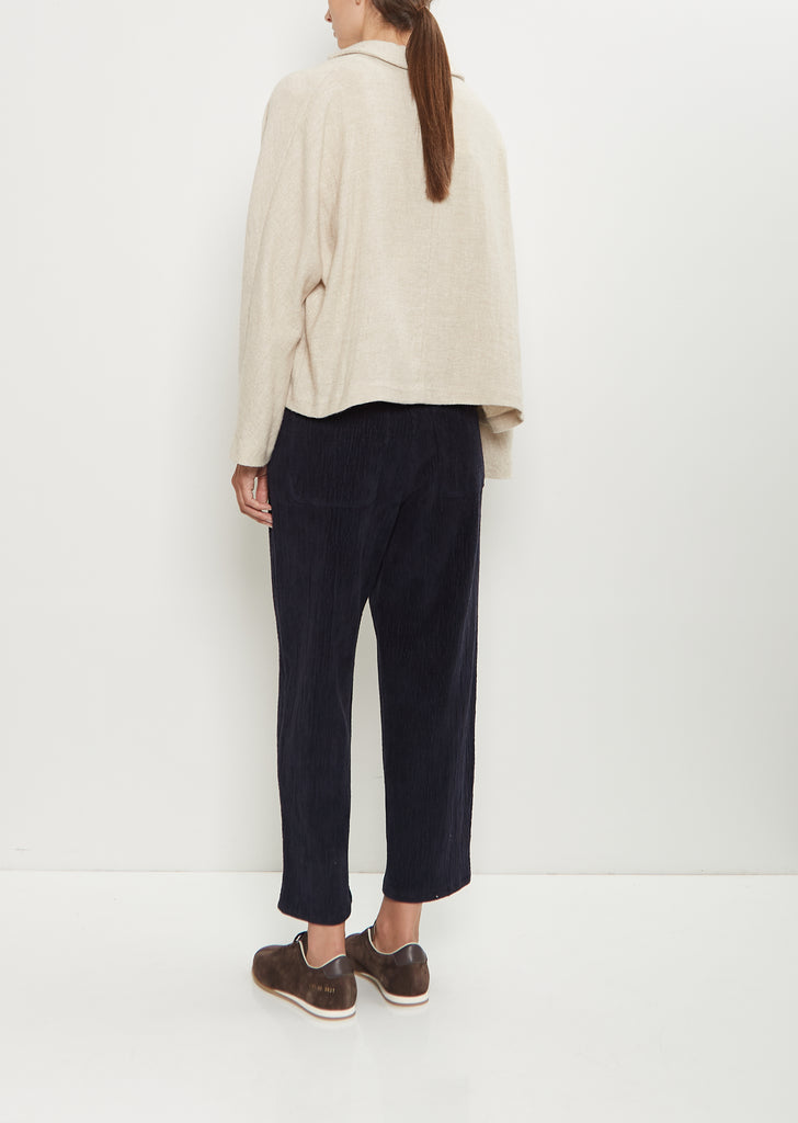 Linen Cashmere Short Open Jacket — Natural