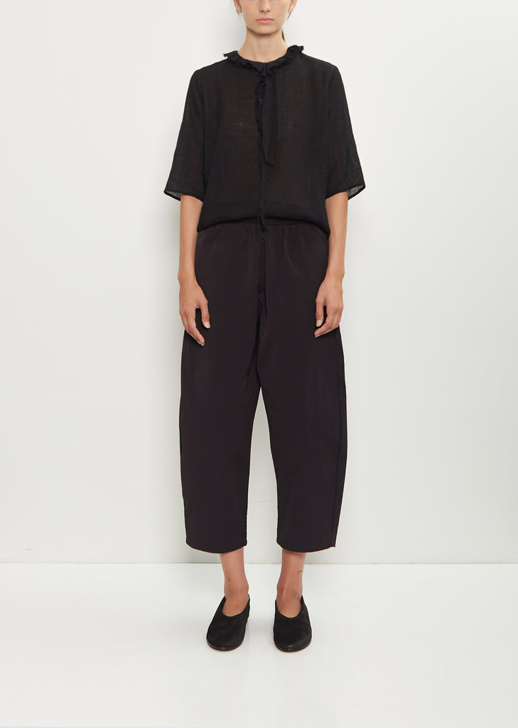 Cotton Gabardine Curved Pull On Pant — Coffee
