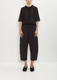 Cotton Gabardine Curved Pull On Pant — Coffee