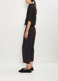 Cotton Gabardine Curved Pull On Pant — Coffee