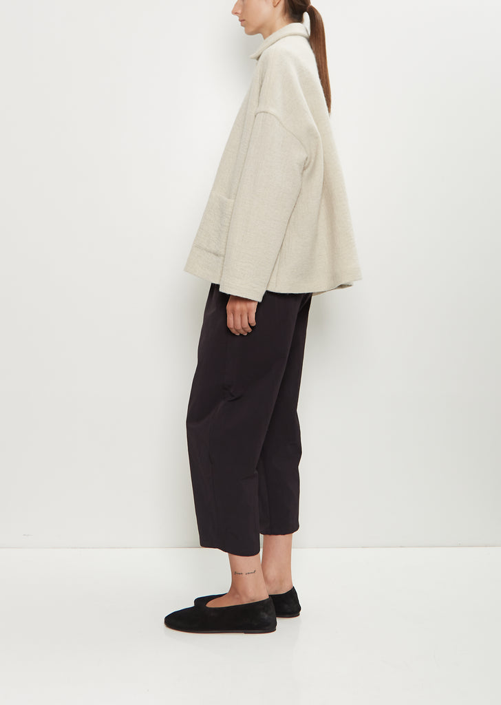Linen Wool Netting Boxy Jacket