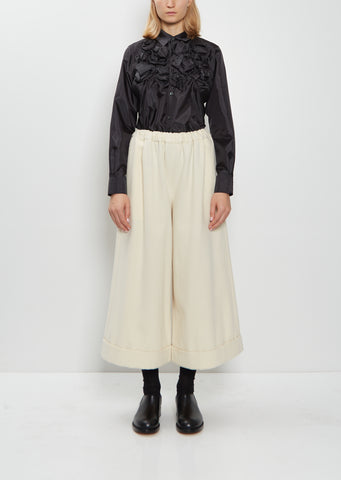 Wool Flannel Wide Leg Pants