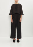 Wool Foulard Drawcord Wide Leg Pant