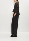 Wool Foulard Drawcord Wide Leg Pant