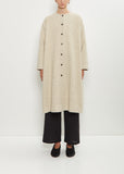 Wool Cotton Collarless Coat