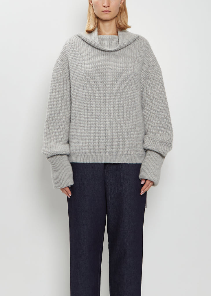 Kimono Sleeve Cashmere Sweater — Silver Grey