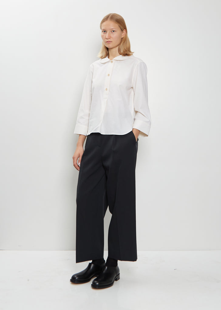 Petal Collar Cotton Cashmere Shirt