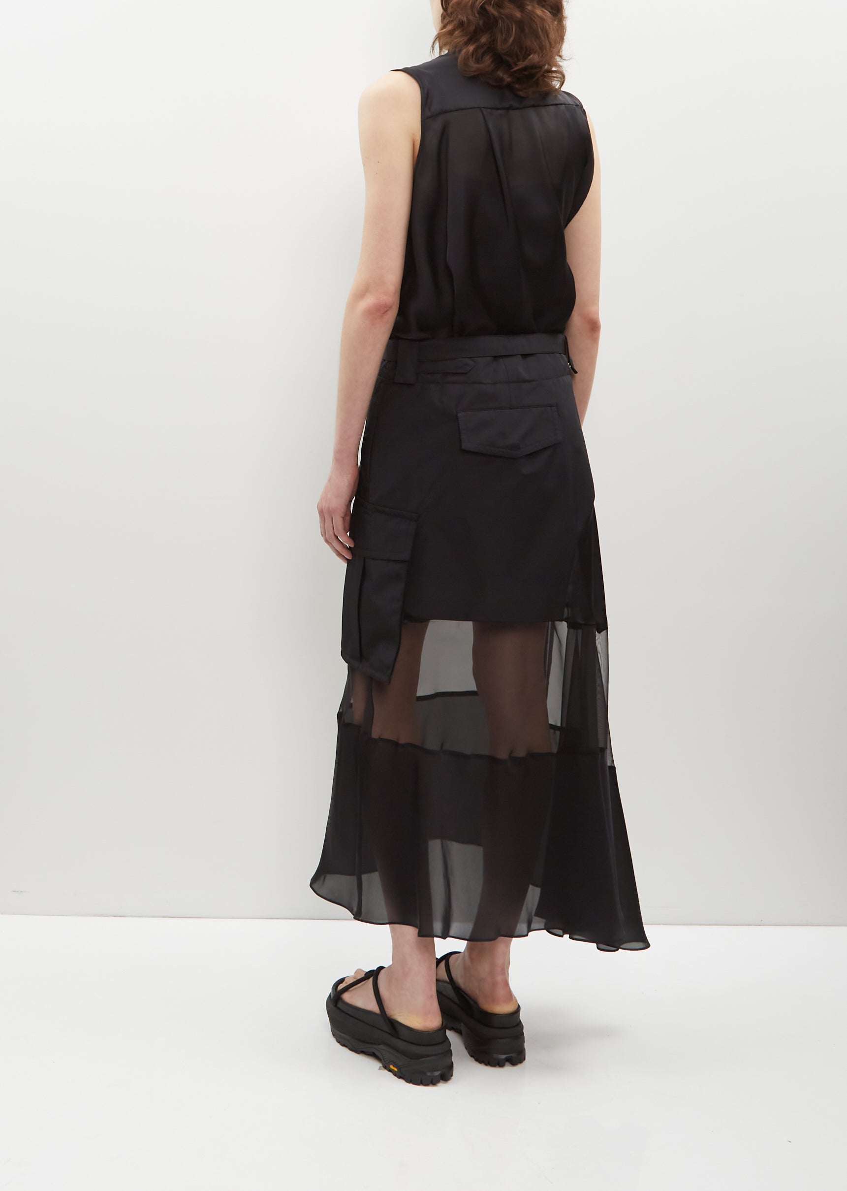 Cotton and Organdy Asymmetric Dress La Garonne Cotton and Organdy Asymmetric Dress La Garonne