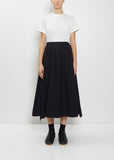 Cotton Left Gathered Flare Skirt