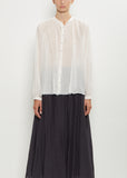 Cotton Silk Lawn Blouse — Off White