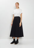 Cotton Left Gathered Flare Skirt