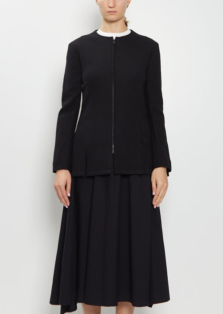 Front Zip Tailored Wool Jacket