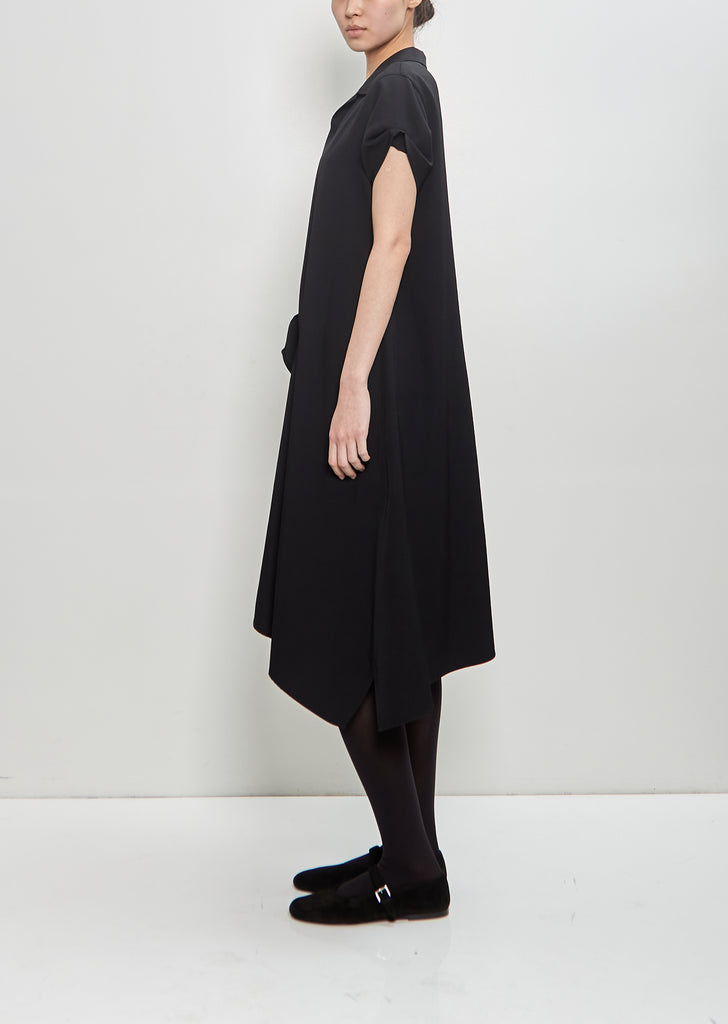 Wool Draped Shirt Dress