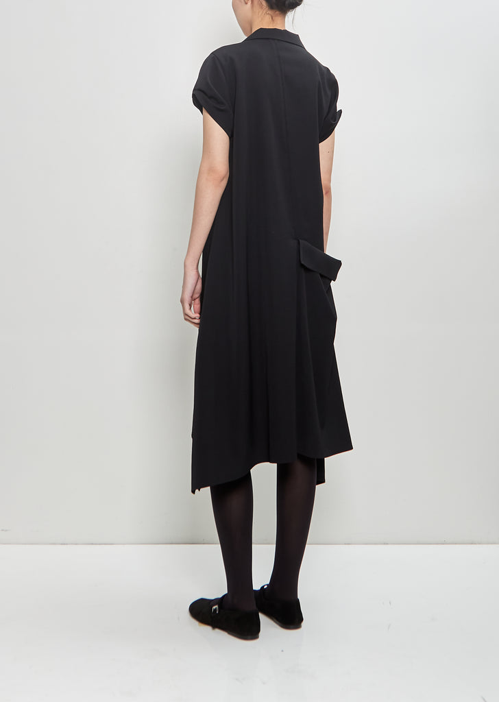 Wool Draped Shirt Dress