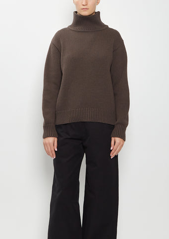 Wool Cotton High Neck Sweater