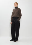 Slant Pocket Cotton Trousers — Black