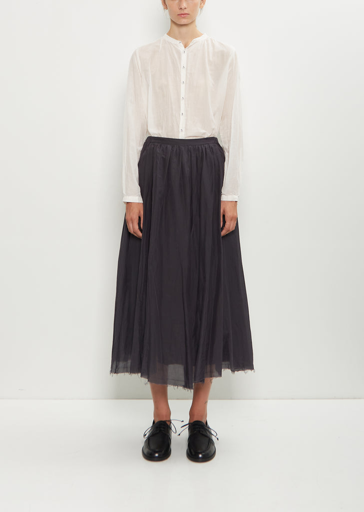 Cotton Silk Lawn Skirt — Navy