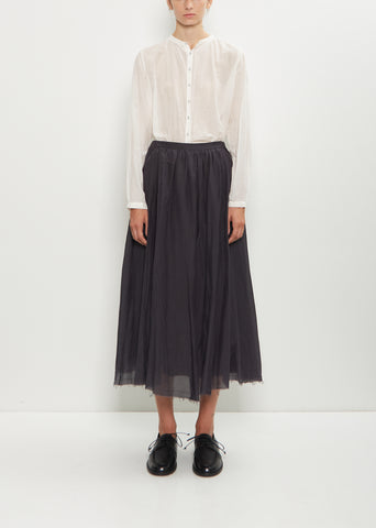Cotton Silk Lawn Skirt — Navy