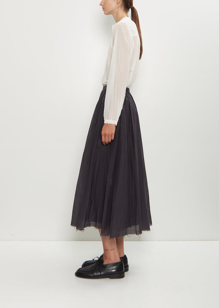 Cotton Silk Lawn Skirt — Navy