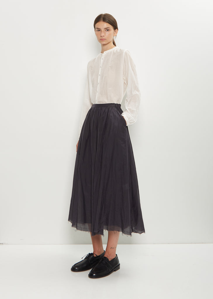 Cotton Silk Lawn Skirt — Navy