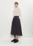 Cotton Silk Lawn Skirt — Navy