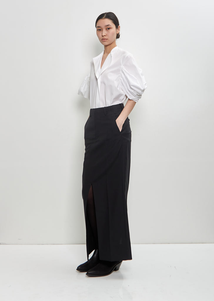 Wool Straight Maxi Skirt