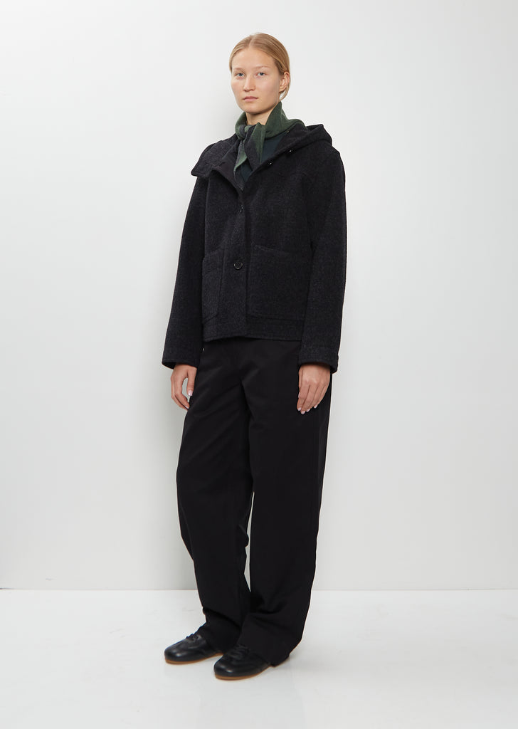 Tipped Wool Scout Scarf — Green / Charcoal