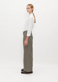 Wide Wool and Linen Farmer Pants — Grey