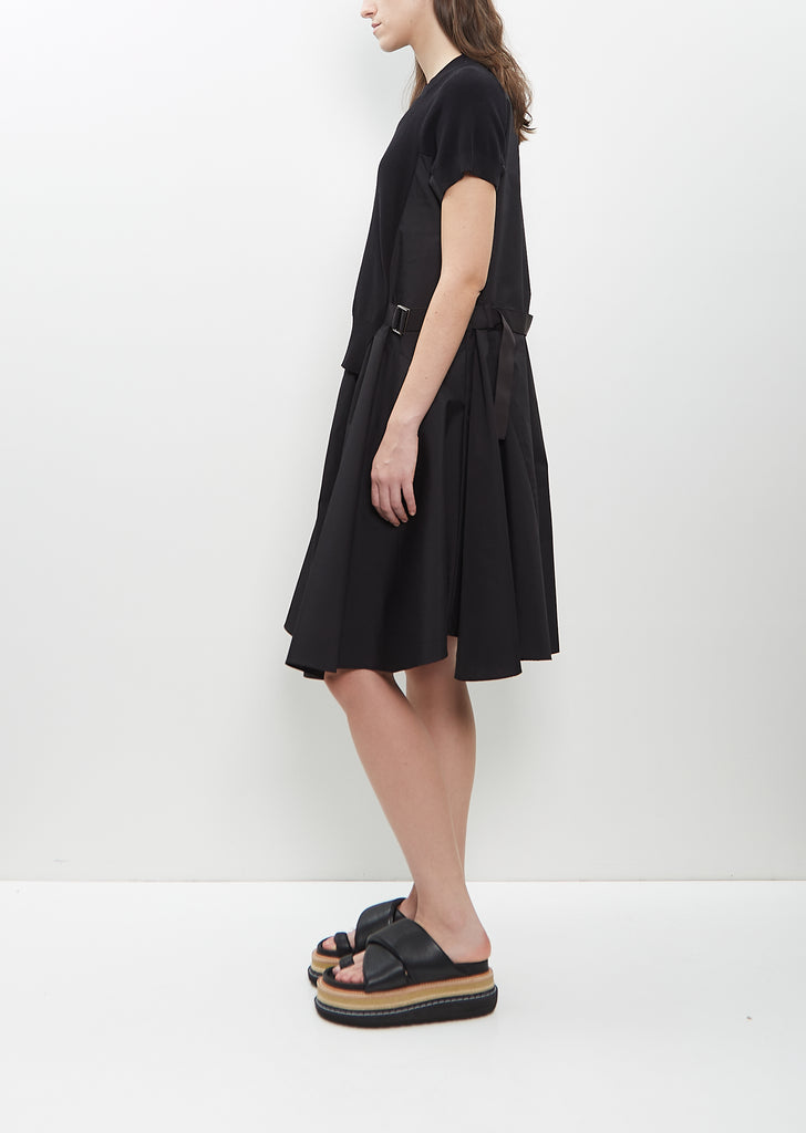 Cotton Knit x Cotton Poplin Dress La Garonne Cotton Knit x Cotton Poplin Dress La Garonne